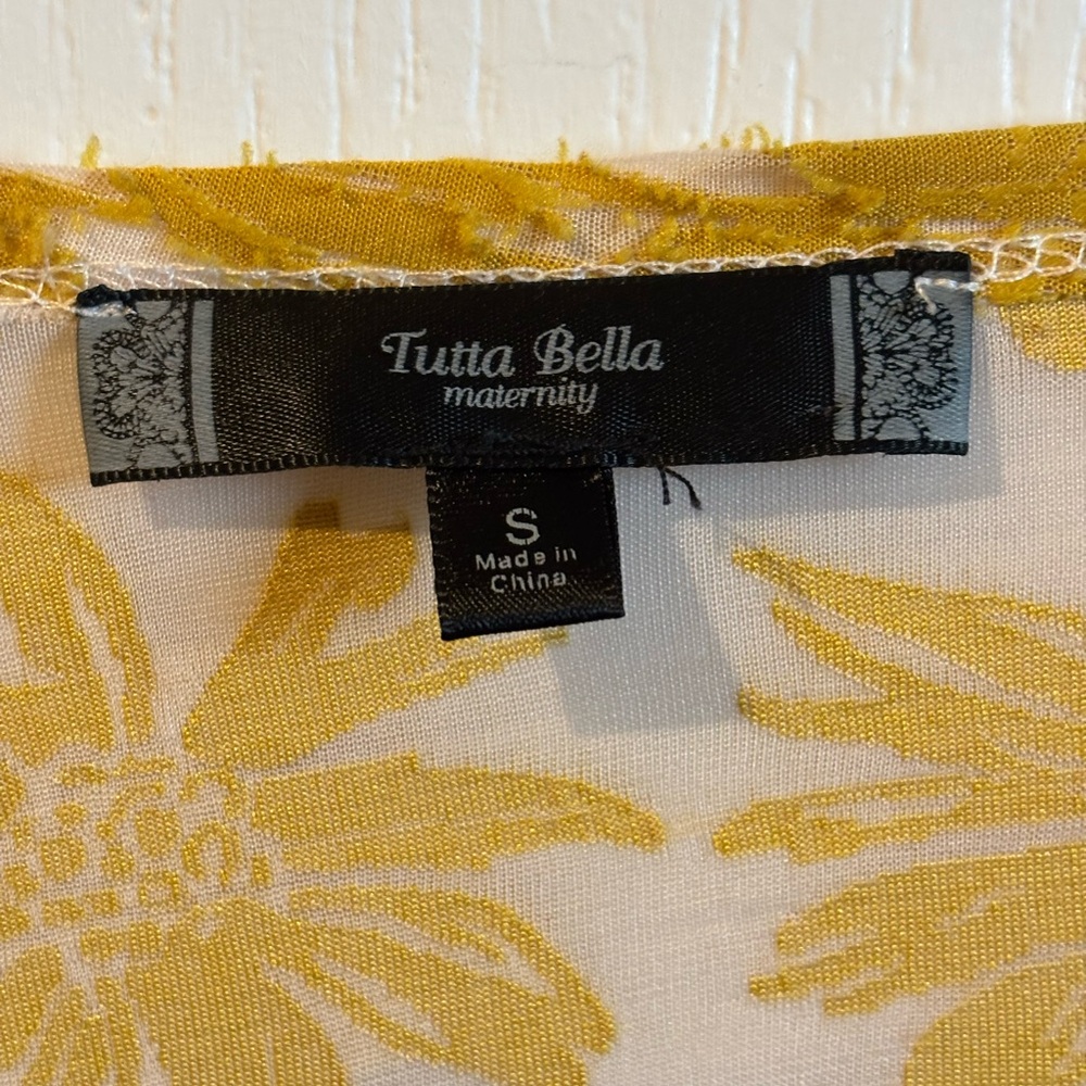 Yellow Floral Kimono Cardigan Maternity - Picture 3 of 3